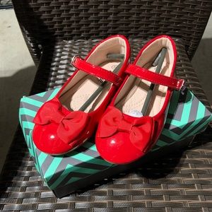 Trary Girls Red formal shoes with strap and bow (toddler girl 10)